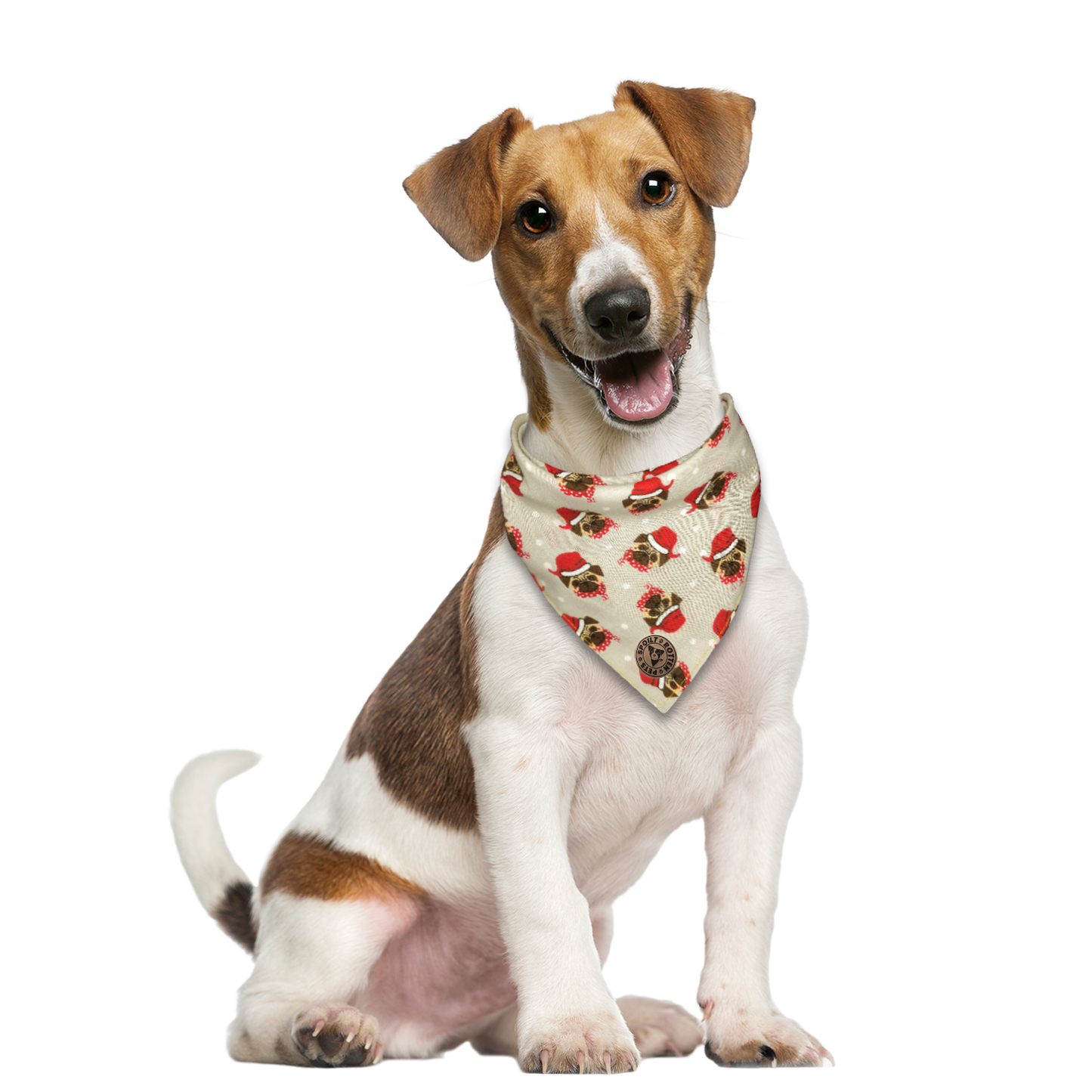 The Carnaby - Christmas Pugs Tied Dog Bandana
