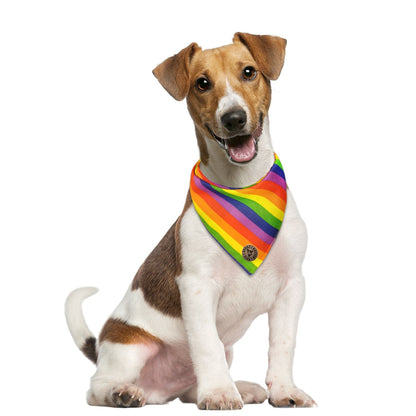 The Brighton - Pride Rainbow Stripe Tied Dog Bandana