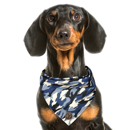 The Aldershot - Camo Blue Tied Dog Bandana