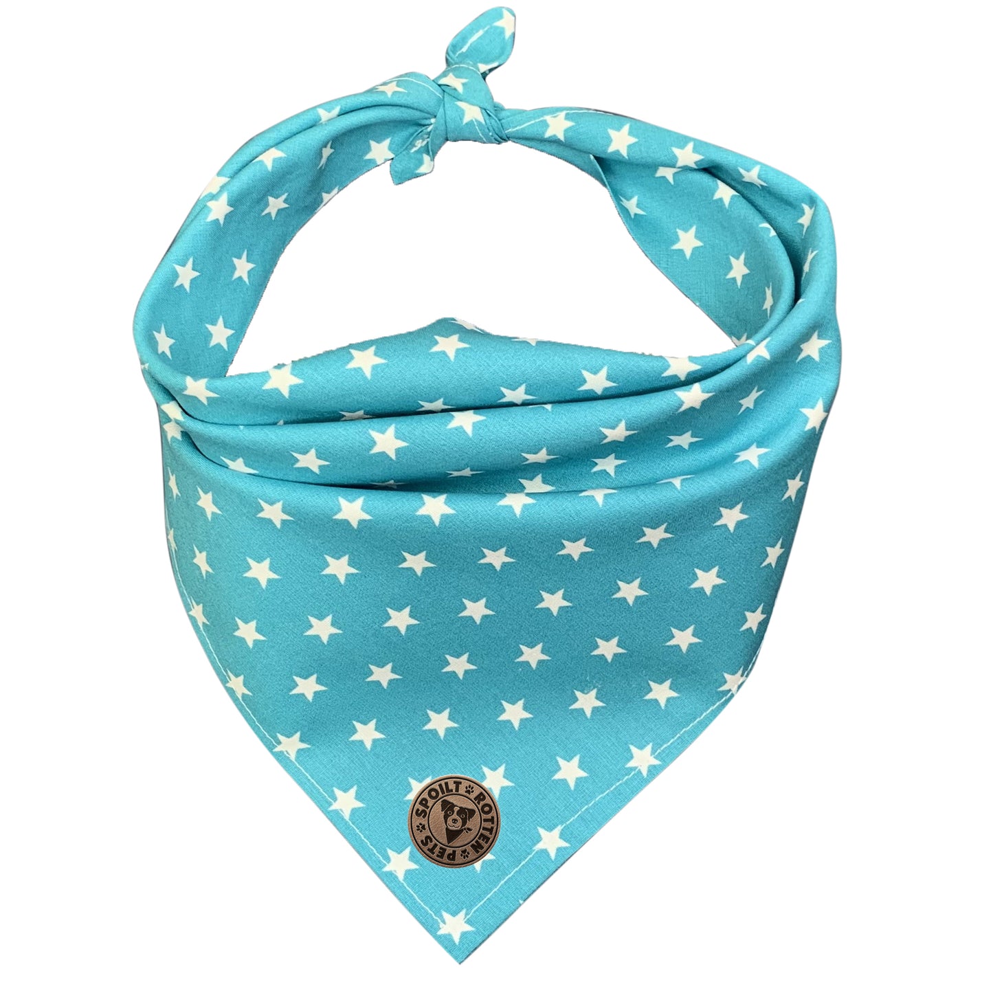 The St Ives - Tiny Star Turquoise Tied Dog Bandana