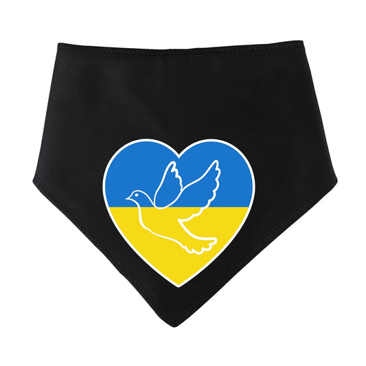 Flag Heart With Peace Dove Ukraine Dog Bandana