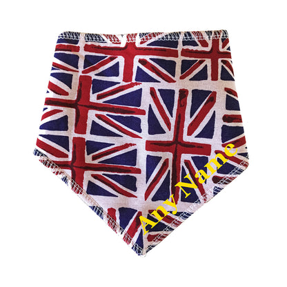 Union Jack Flag Any Name Dog Bandana