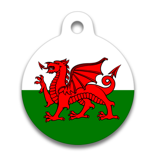 Wales, Welsh Flag Red Dragon Cymru - Pet Identity Tag