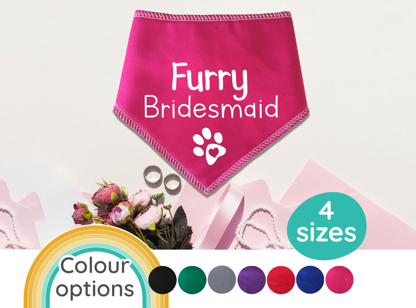 Furry Bridesmaid Dog Bandana