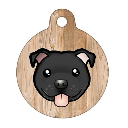 31mm Diameter Medium Size - Staffie Cartoon Dog