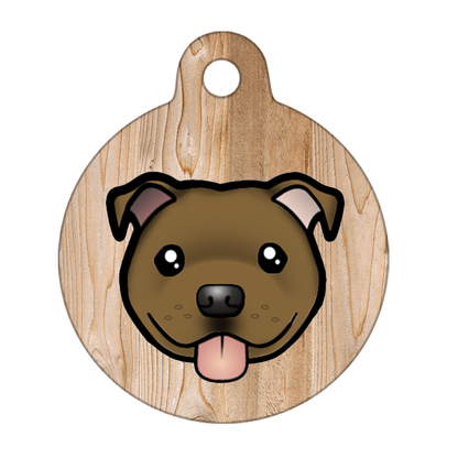 31mm Diameter Medium Size - Staffie Cartoon Dog