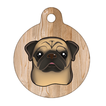 25mm Diameter Small Size - Pug Dog