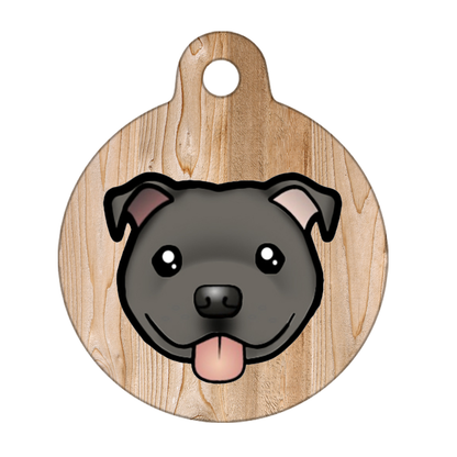 31mm Diameter Medium Size - Staffie Cartoon Dog