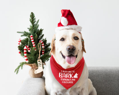Barking's My Favourite Elf Dog Bandana