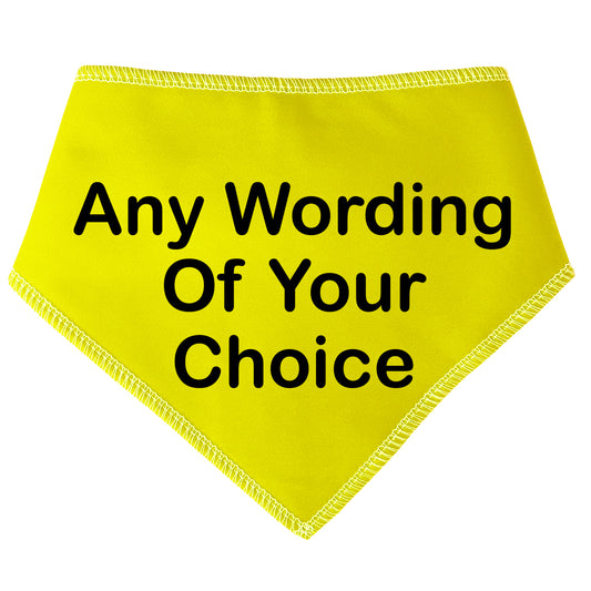 YELLOW Any Wording Dog Bandana With Font Choices