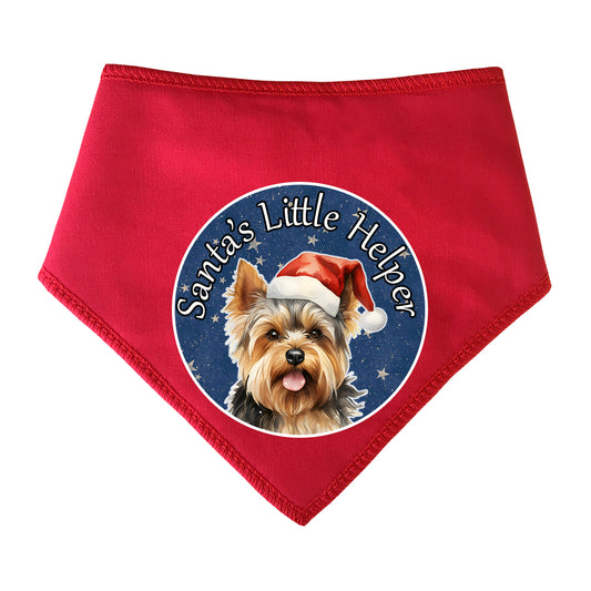 Yorkshire Terrier Design Santa's Little Helper Dog Bandana