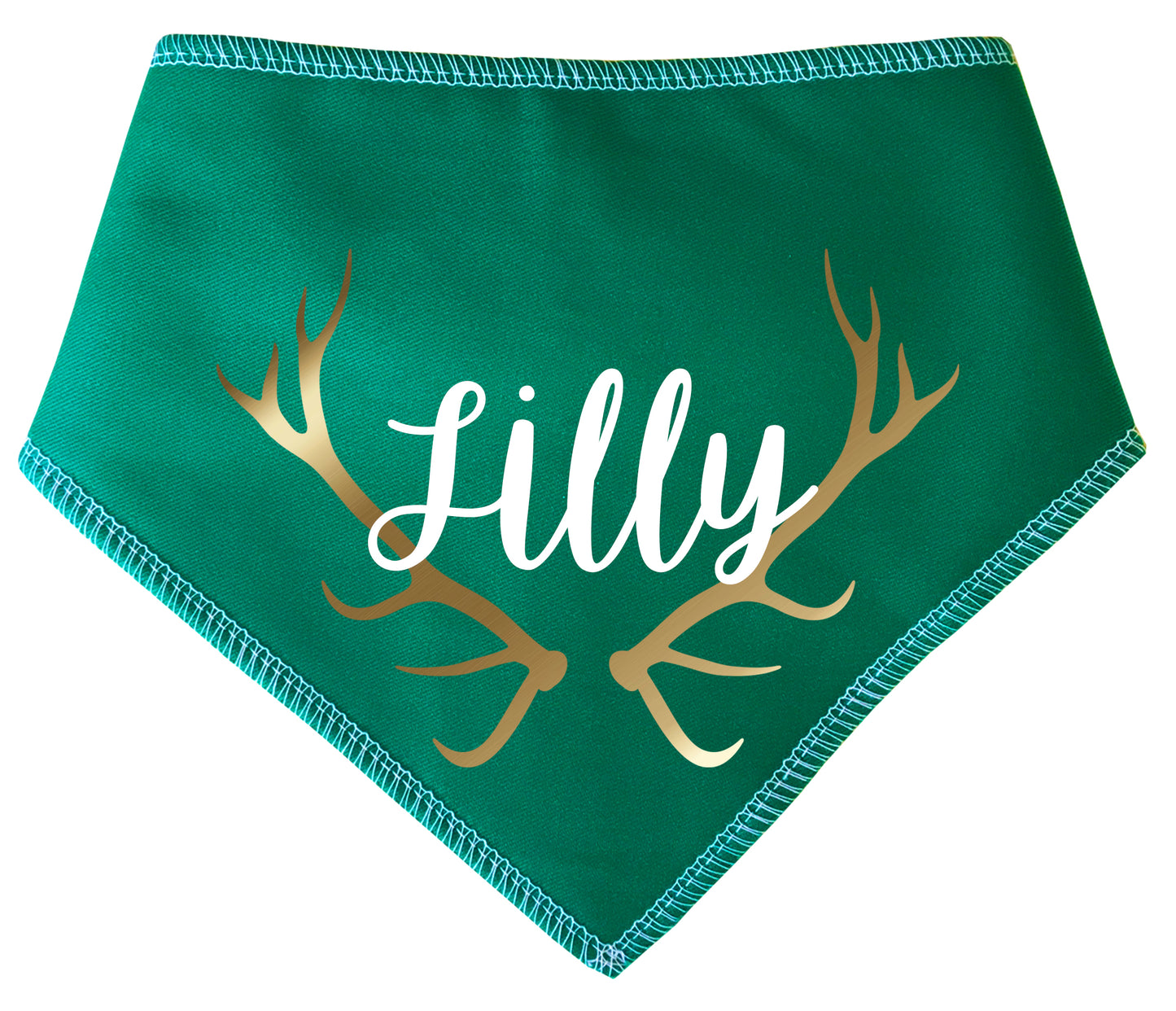 Golden Antlers Any Name Dog Bandana