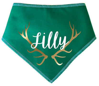 Golden Antlers Any Name Dog Bandana