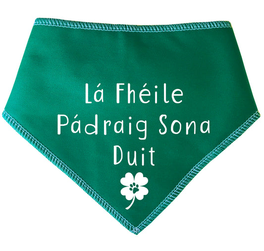 Lá Fhéile Pádraig Sona Duit' (Happy St Patrick's Day) Dog Bandana