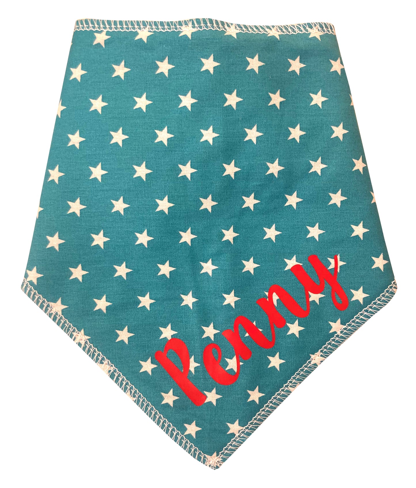 Turquoise Small Star Any Name Dog Bandana