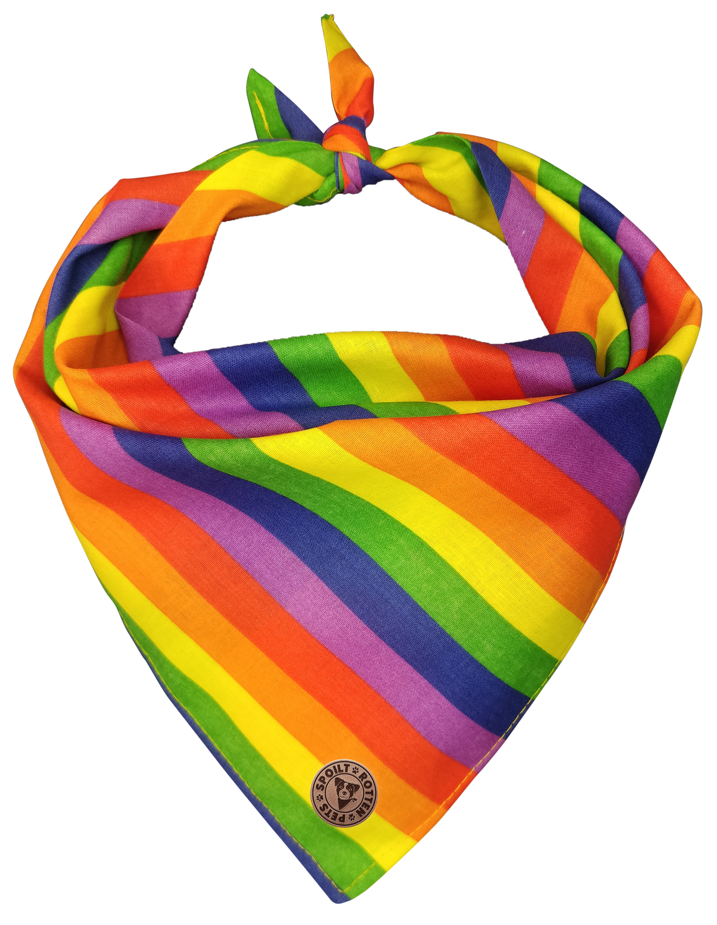 The Brighton - Pride Rainbow Stripe Tied Dog Bandana