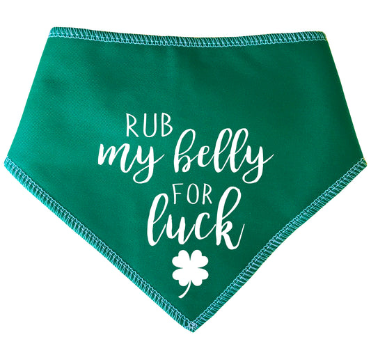 Rub My Belly For Luck St Patrick's Day Dog Bandana