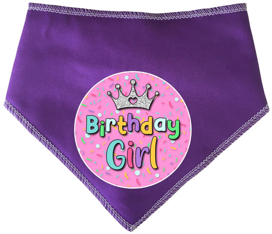 Birthday Girl With Crown Dog Bandana