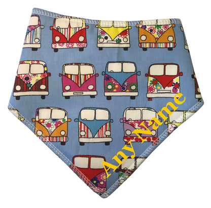 VW Camper Blue Pattern Fabric Dog Bandana