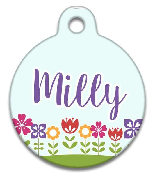 Contemporary Flowers - Pet (Dog & Cat) ID Tag