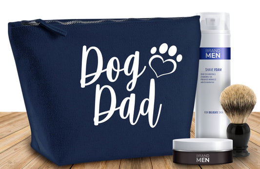 'Dog Dad' Natural Cotton Make-Up Bag