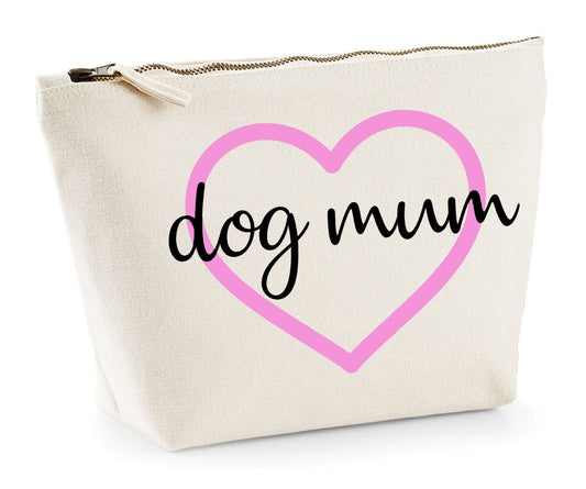 'Dog Mum' Natural Cotton Make-Up Bag Personalised