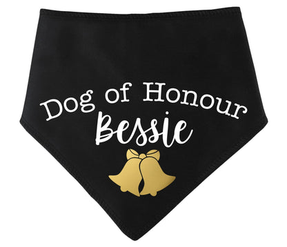 'Dog of Honour' Personalised With Name Wedding Bandana