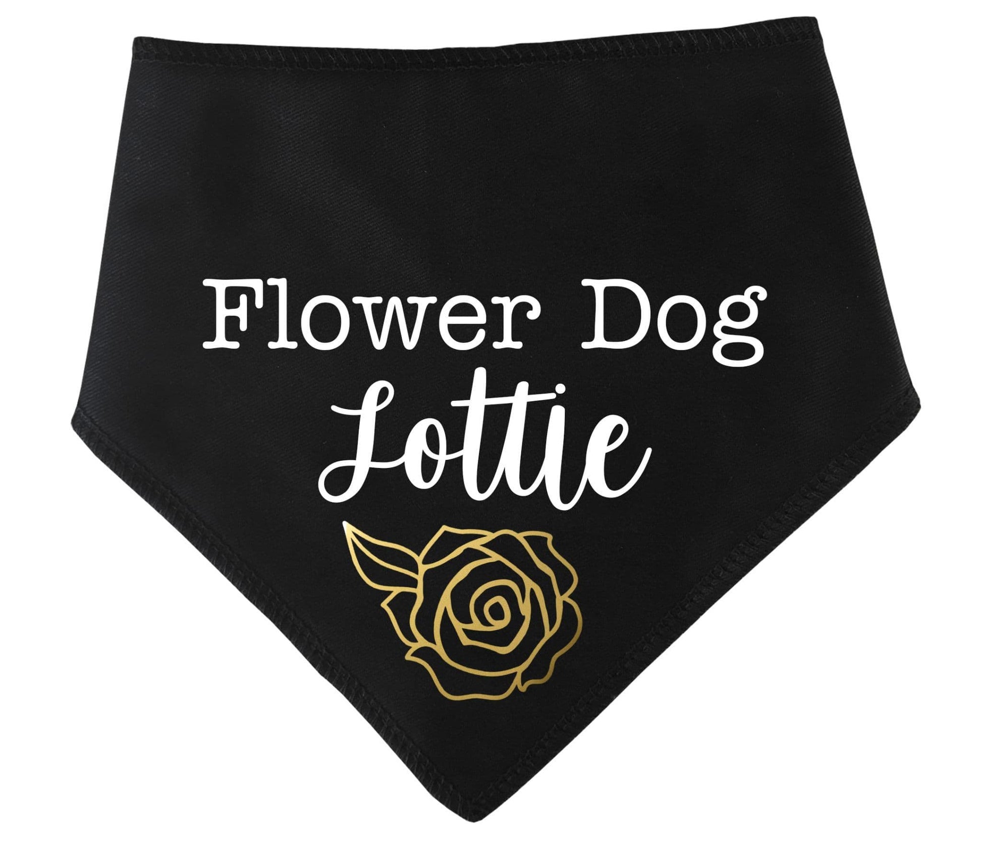 'Flower Dog' Personalised With Name Wedding Bandana