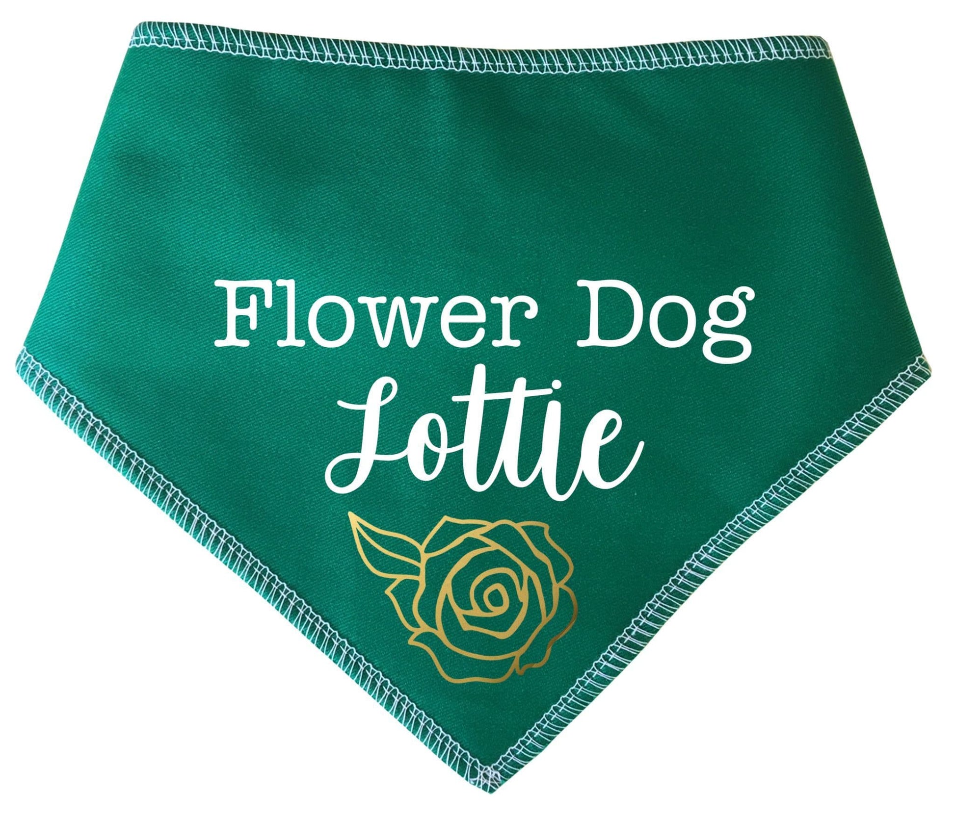 'Flower Dog' Personalised With Name Wedding Bandana