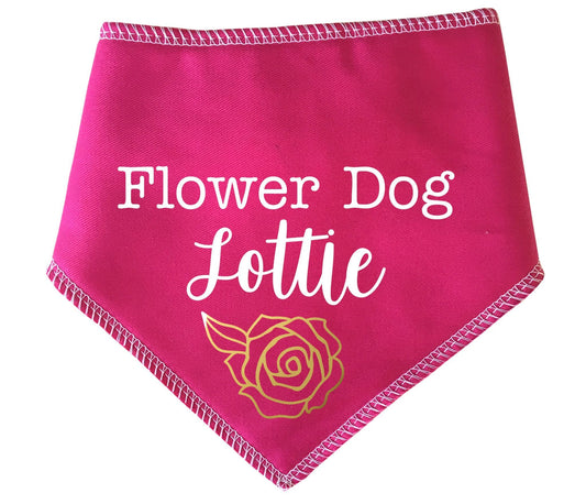 'Flower Dog' Personalised With Name Wedding Bandana
