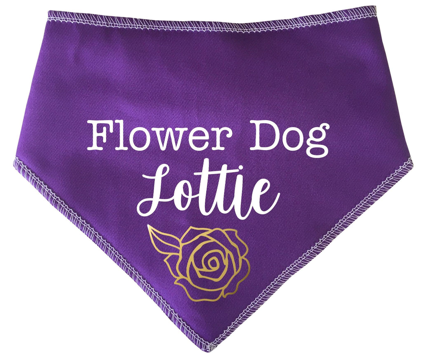'Flower Dog' Personalised With Name Wedding Bandana