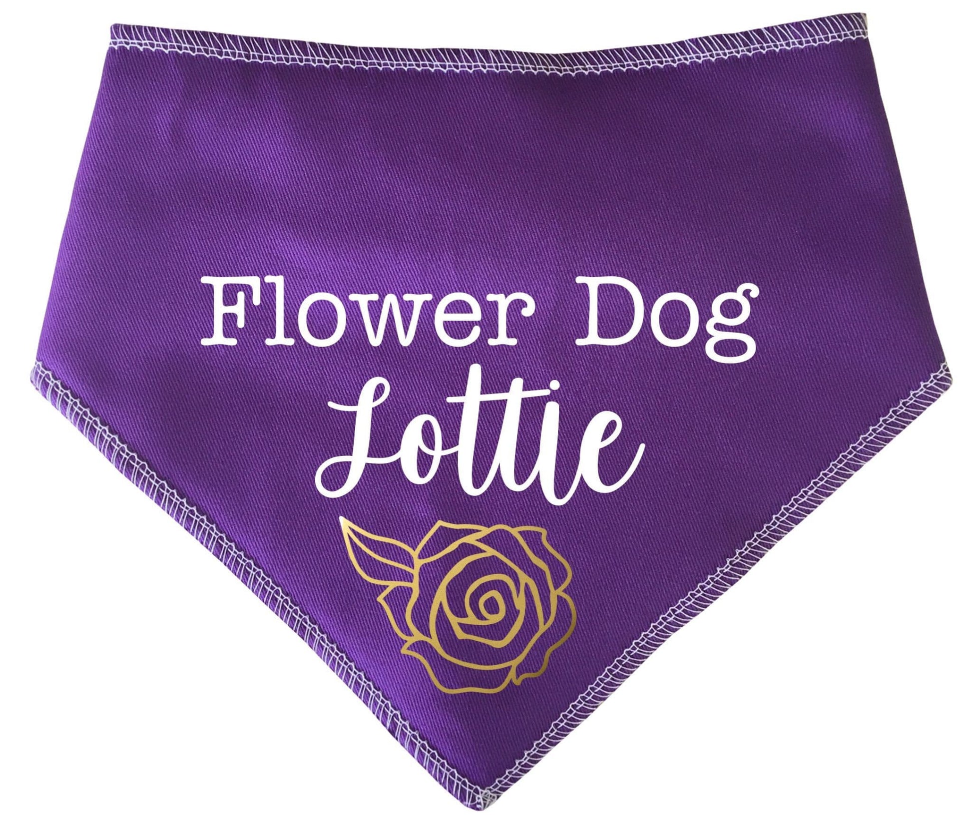 'Flower Dog' Personalised With Name Wedding Bandana