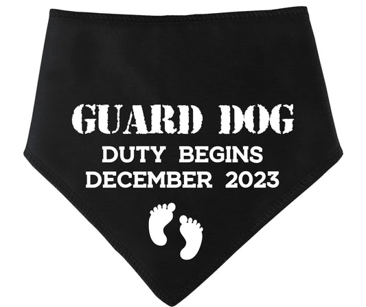 'Guard Dog' Personalised With Date Dog Bandana