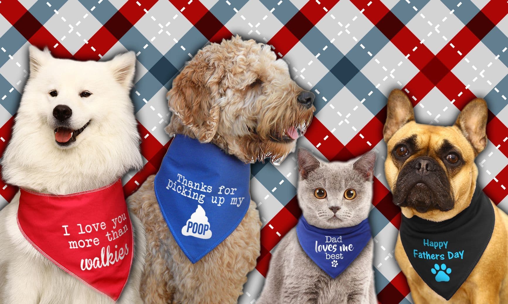 Happy Father's Day Black Dog Bandana