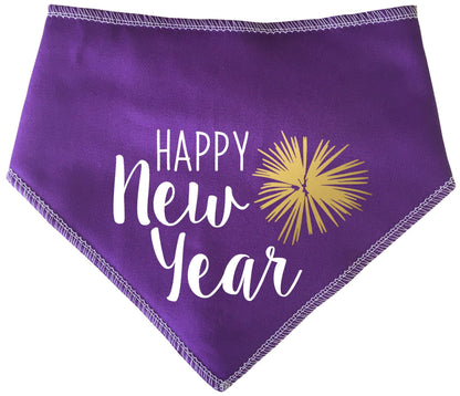 Happy New Year With Firework Dog Bandana