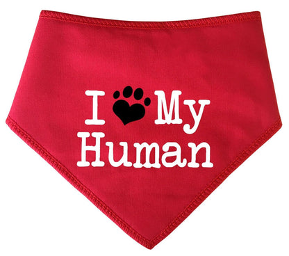 'I Love My Human' Dog Bandana