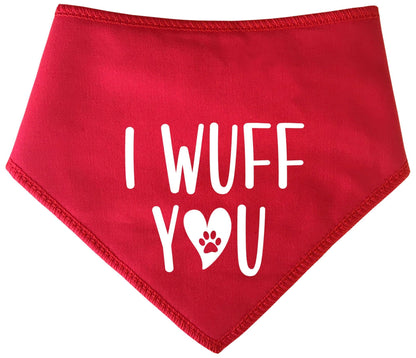 I Wuff You' Valentine's Day Dog Bandana