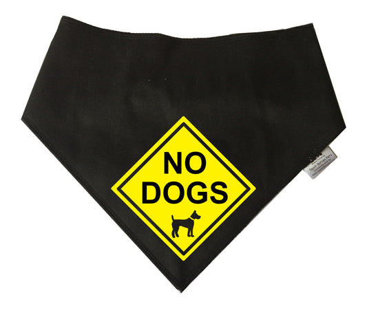 NO DOGS Alert Sign Black Dog Bandana