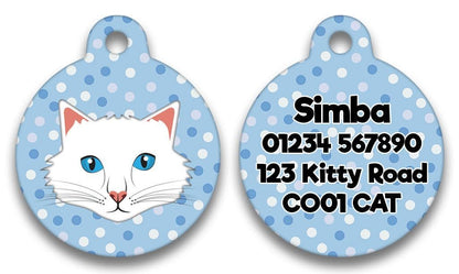 Personalised Blue Polka With Choice Of Cat Heads (1)