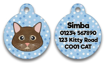 Personalised Blue Polka With Choice Of Cat Heads (1)