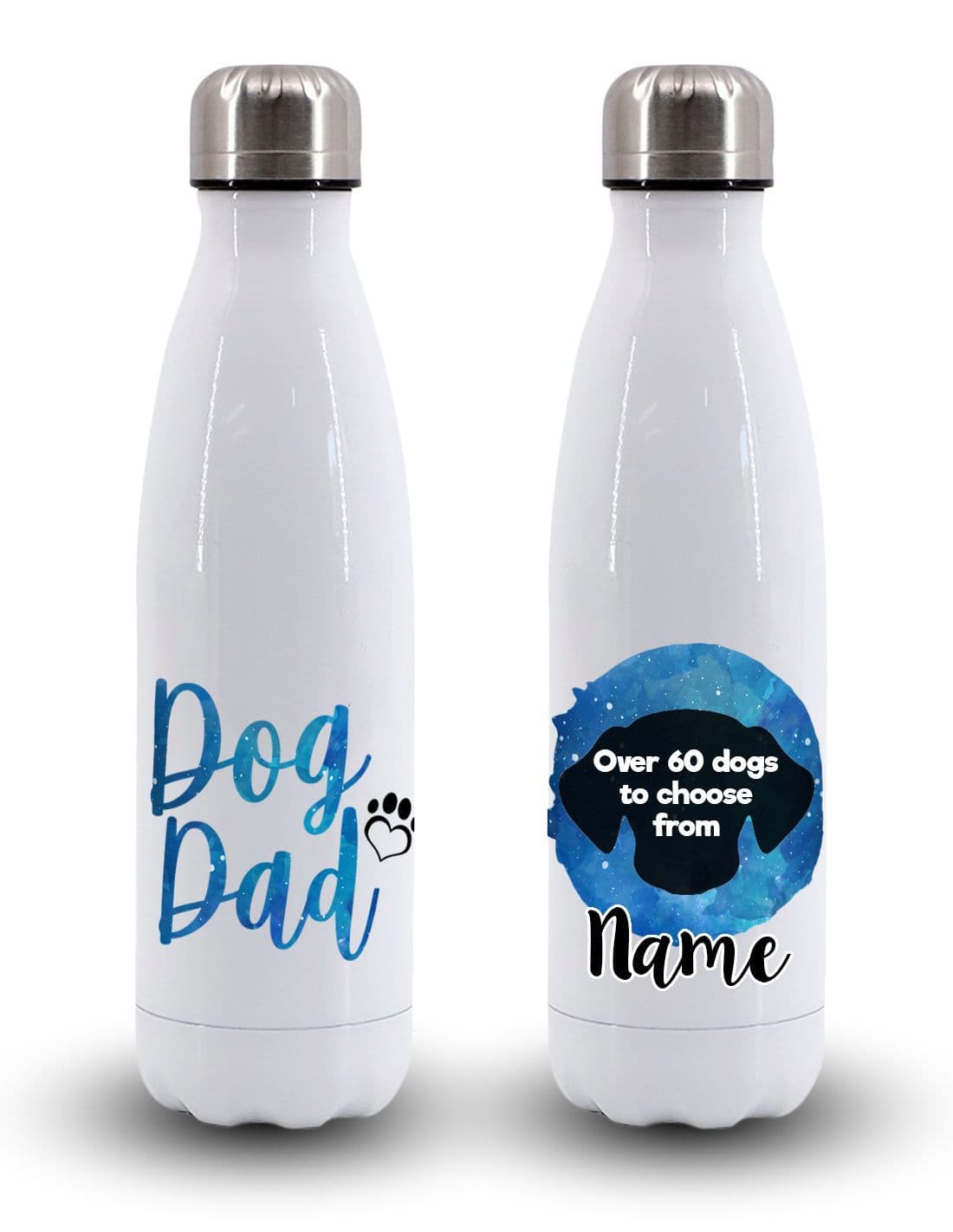 Personalised 'Dog Dad' Vacuum Insulated Water Bottle with Your Dog's Name