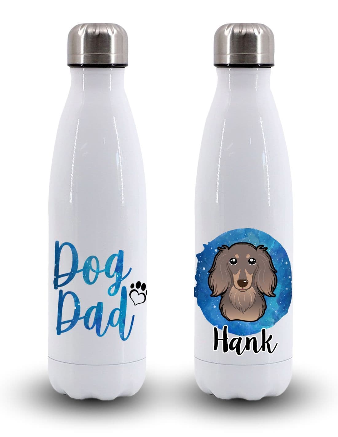 Personalised 'Dog Dad' Vacuum Insulated Water Bottle with Your Dog's Name