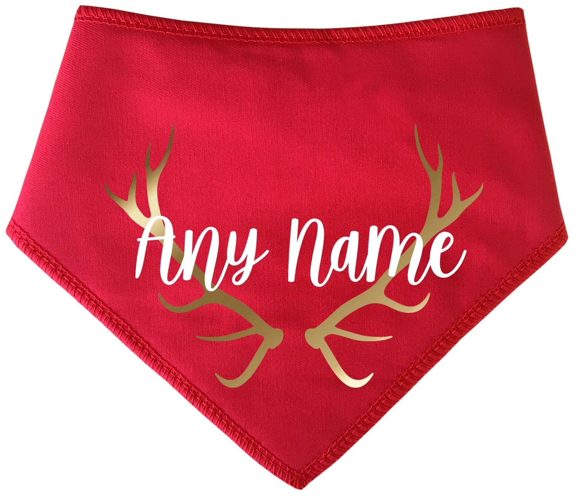 Personalised Golden Antlers Christmas Dog Bandana