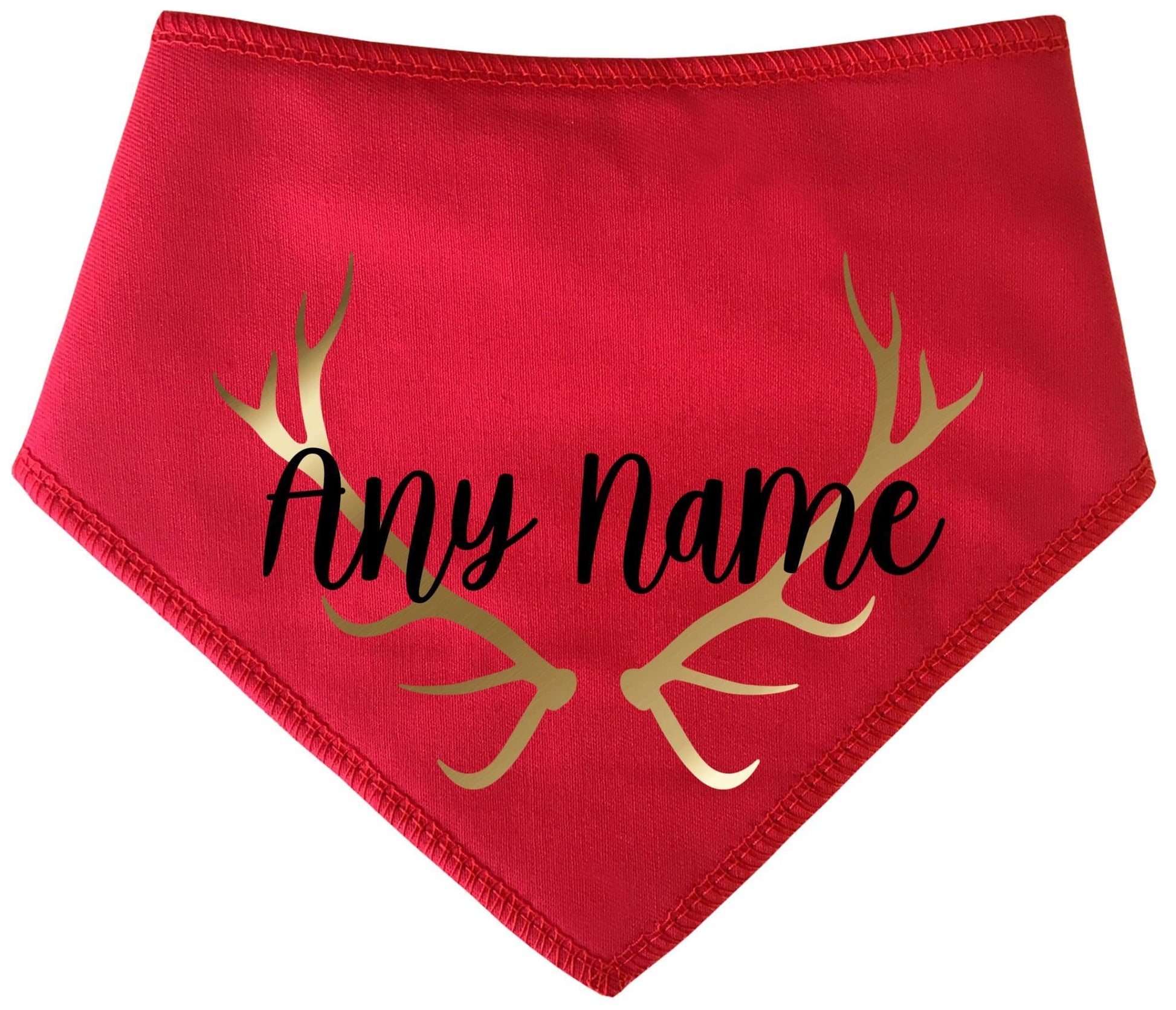 Personalised Golden Antlers Christmas Dog Bandana