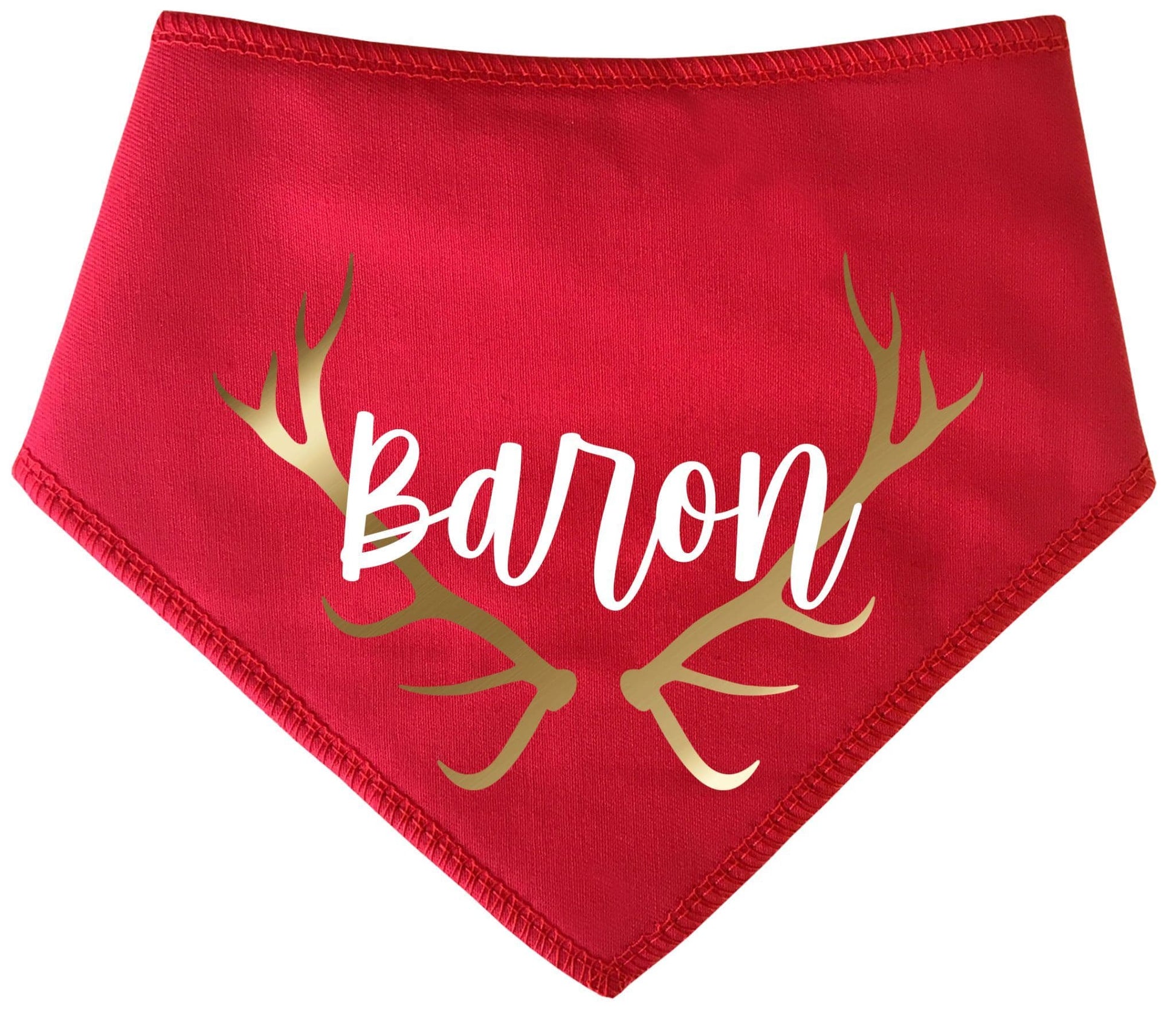 Personalised Golden Antlers Christmas Dog Bandana