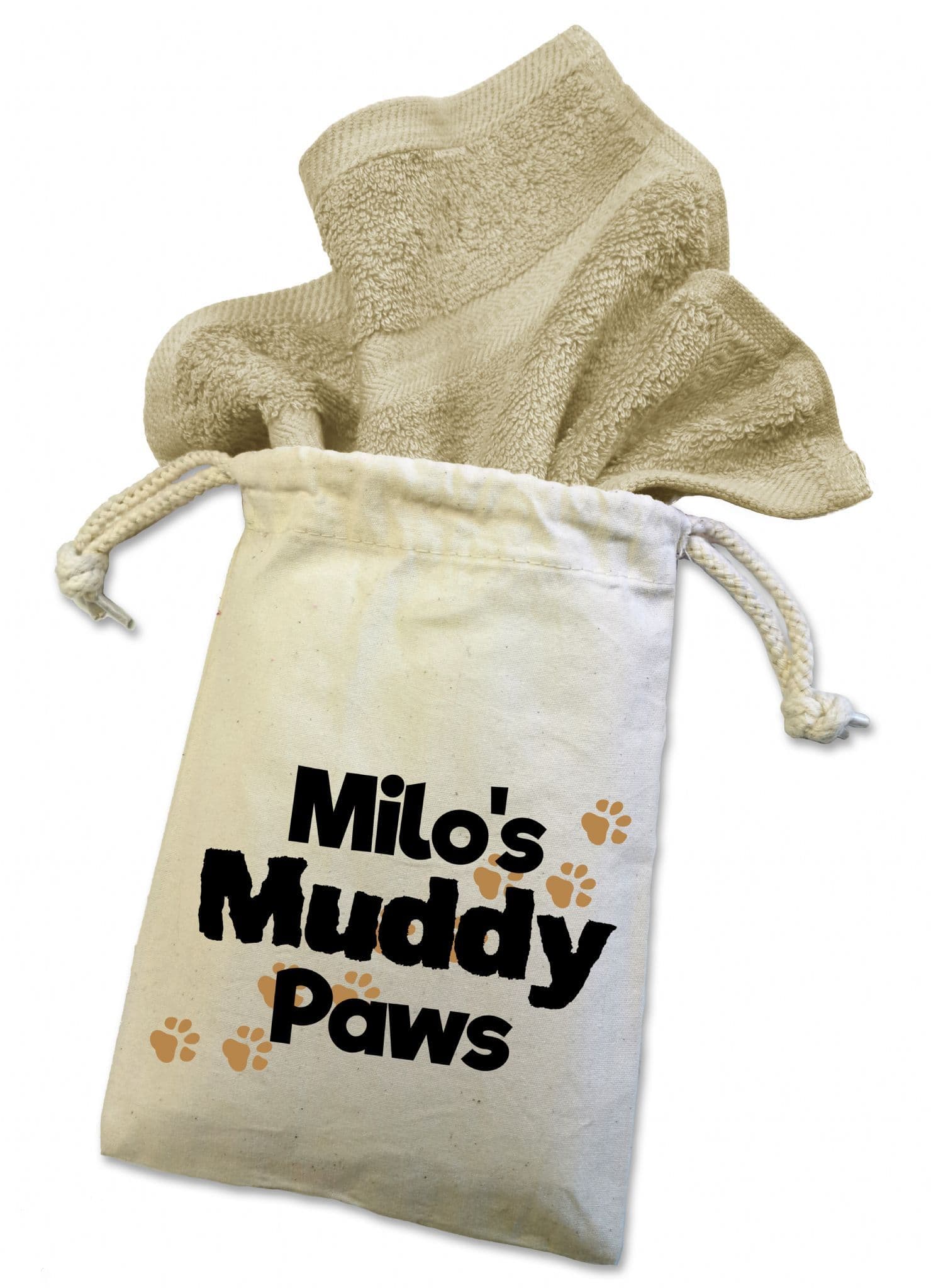 Personalised 'Muddy Paws' Dog Flannel Cloth For Muddy Walks