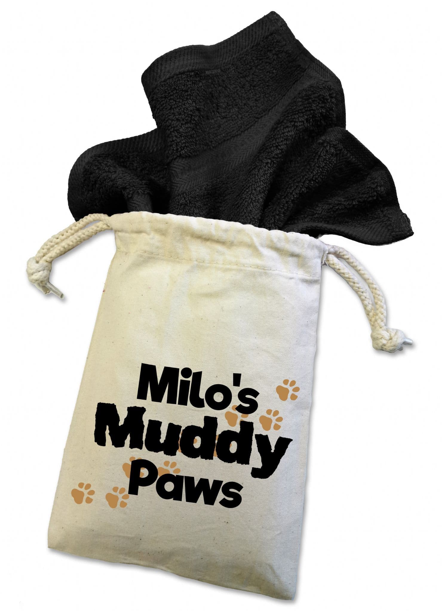 Personalised 'Muddy Paws' Dog Flannel Cloth For Muddy Walks