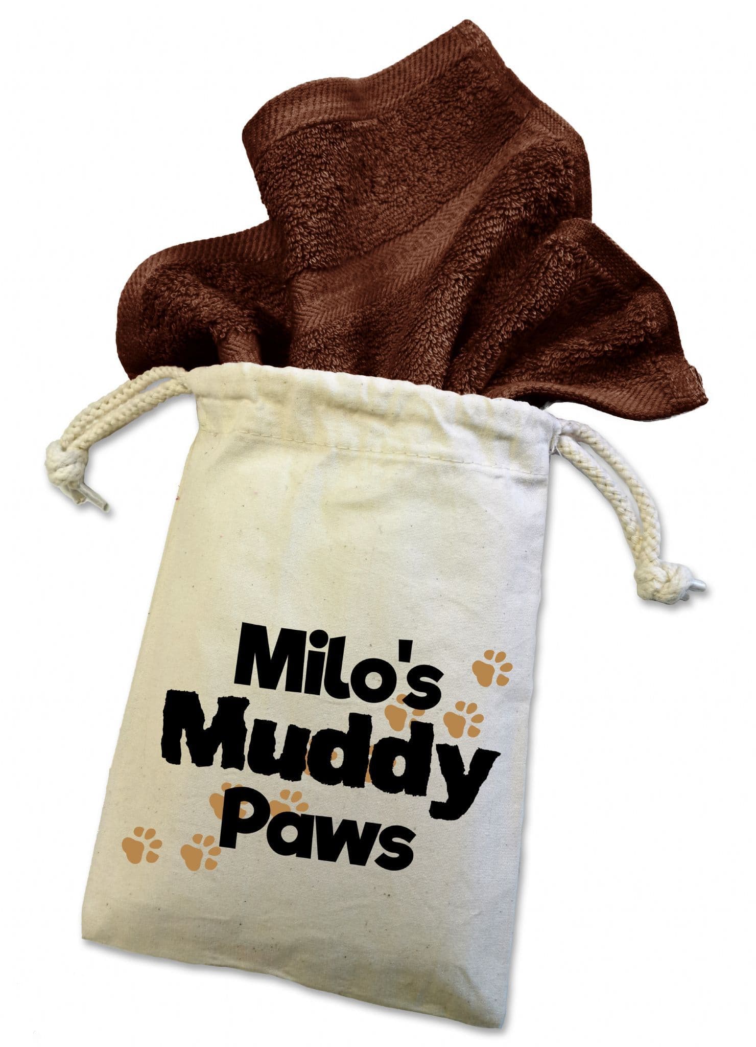 Personalised 'Muddy Paws' Dog Flannel Cloth For Muddy Walks
