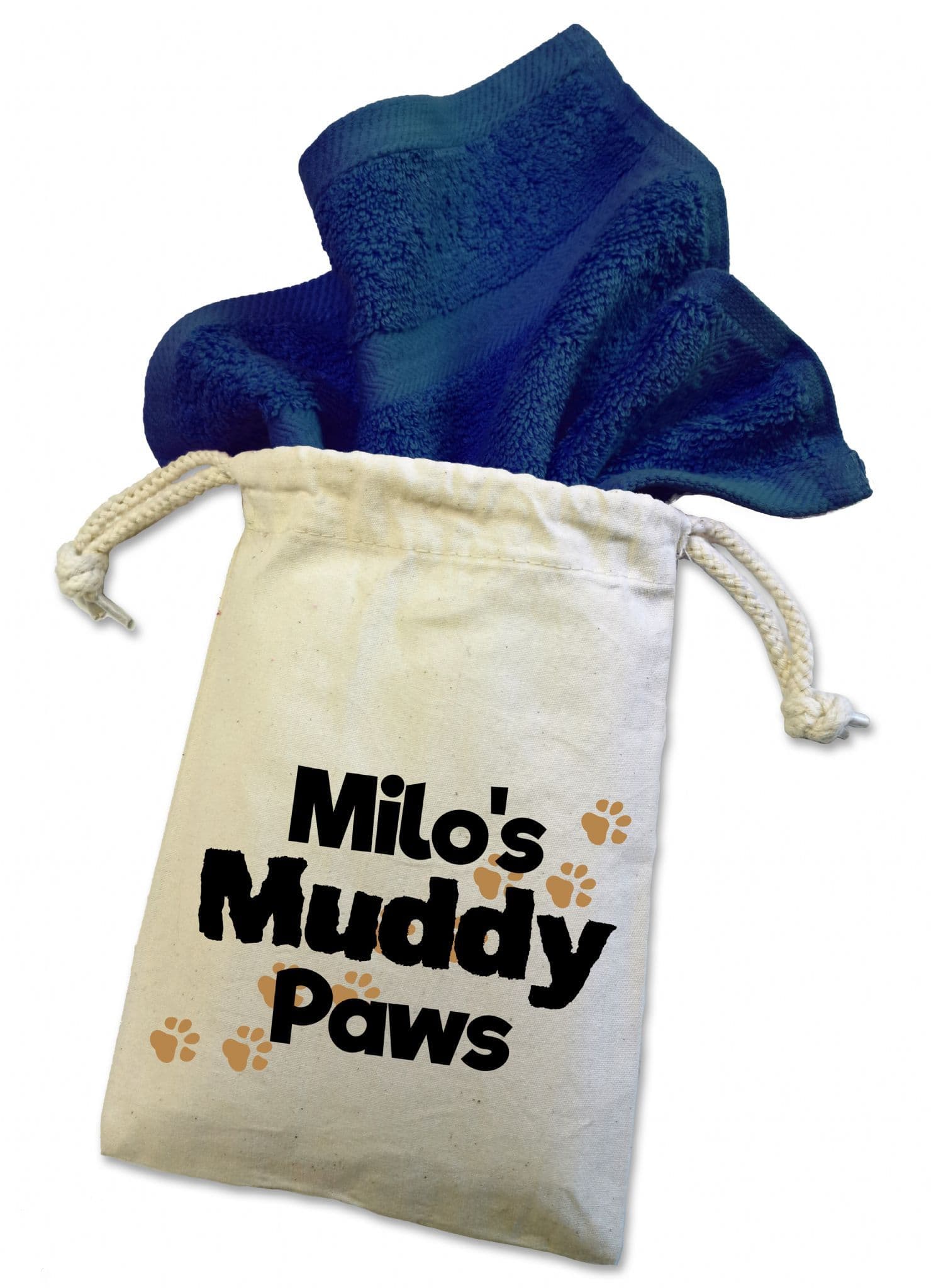 Personalised 'Muddy Paws' Dog Flannel Cloth For Muddy Walks