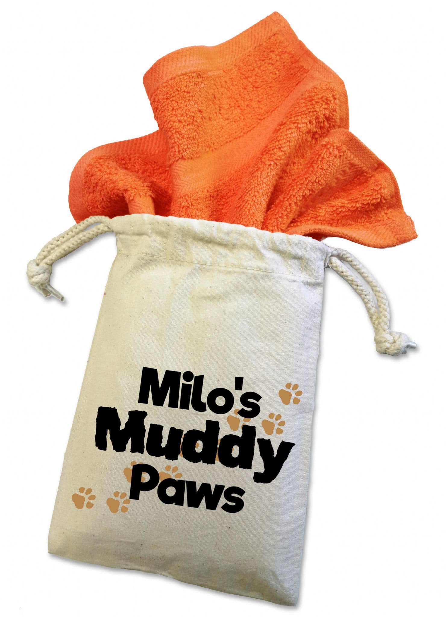 Personalised 'Muddy Paws' Dog Flannel Cloth For Muddy Walks